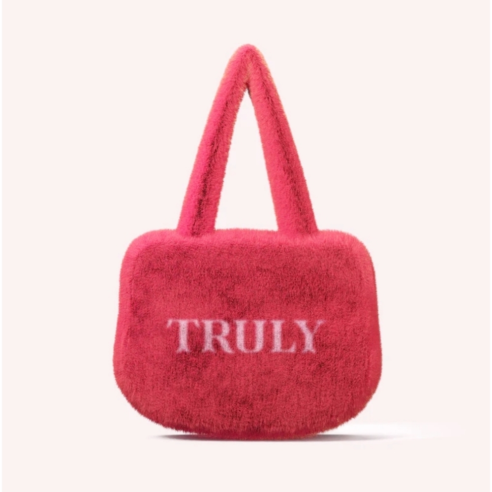 Truly Beauty Pink Fuzzy Bag